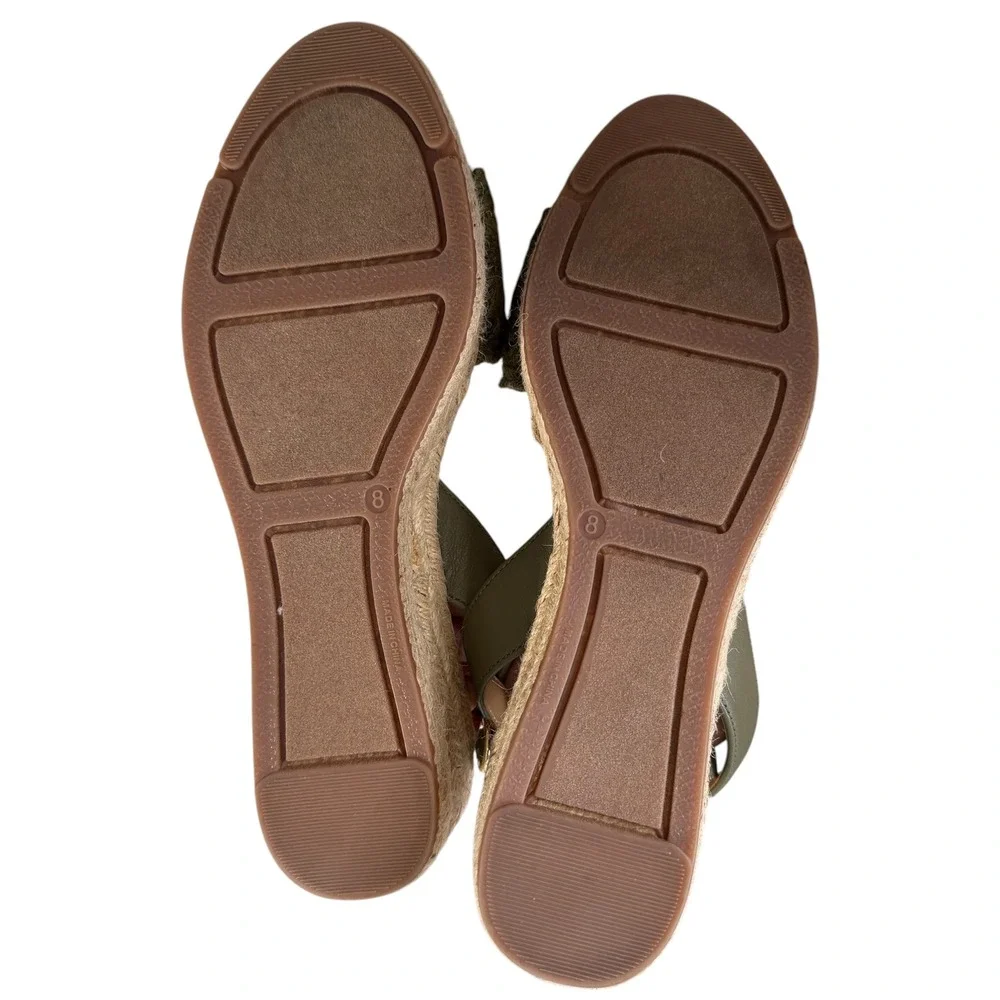 Talbots Womens Pamela‎ Olive Green Crochet Espadrille Wedge Sandals Size 8 Shoe
